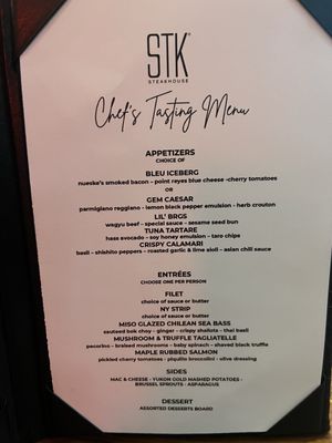 Menu photo 1 STK Steakhouse Nashville, TN