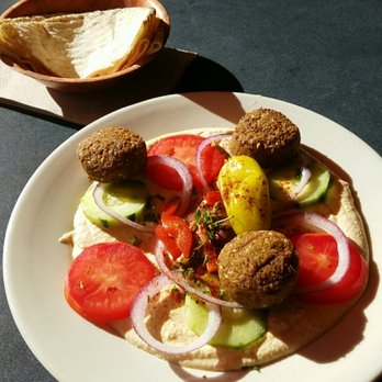 Aroma Cafe - Hummus plate with falafel and pita bread. Yum! - Coffee & Tea Near Me - San Rafael, California