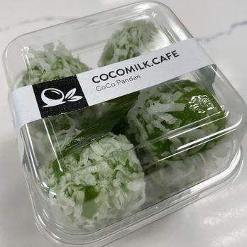 Cocomilk Cafe - Coconut pandan balls - Laotian Near Me - Sacramento, California Cocomilk Cafe - Coconut pandan balls - Laotian Near Me - Sacramento, California