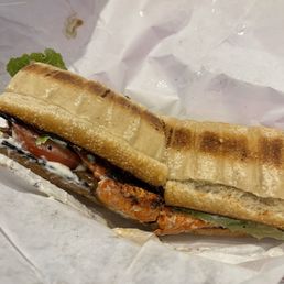 Blackened salmon sandwich
