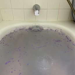 Copious amounts of oil from love spell bath bomb. Copious amounts of oil from love spell bath bomb.