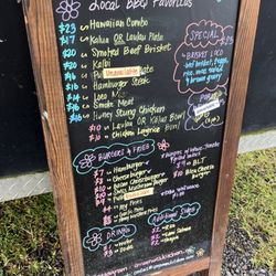 Anuenue's Kitchen - Menu for Sunday makuu market