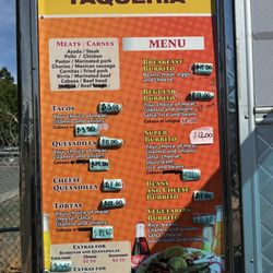 Daisy's Taqueria - Menu Prices October 2024
