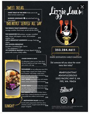 Menu photo 1 Lizzie Lou's Too Tacoma, WA Menu photo 1 Lizzie Lou's Too Tacoma, WA