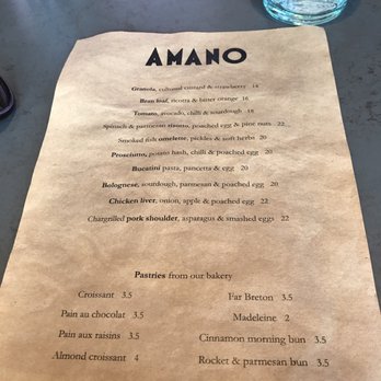 Amano - Menú for brunch - Bakeries Near Me - Britomart, AUK