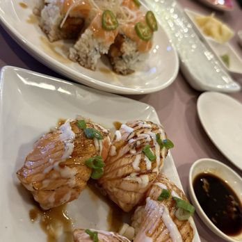 Sushi & Joy - Jumbo seared salmon and who's your mommy roll, dine in. - Japanese Near Me - Las Vegas, Nevada