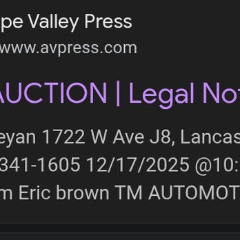 Valley Press - Fraudlet auction,This played out newspaper has dedicated to use my name at a fraudelent auction for attention - Printing Services Near Me - Las Vegas, Nevada Valley Press - Fraudlet auction,This played out newspaper has dedicated to use my name at a fraudelent auction for attention - Printing Services Near Me - Las Vegas, Nevada