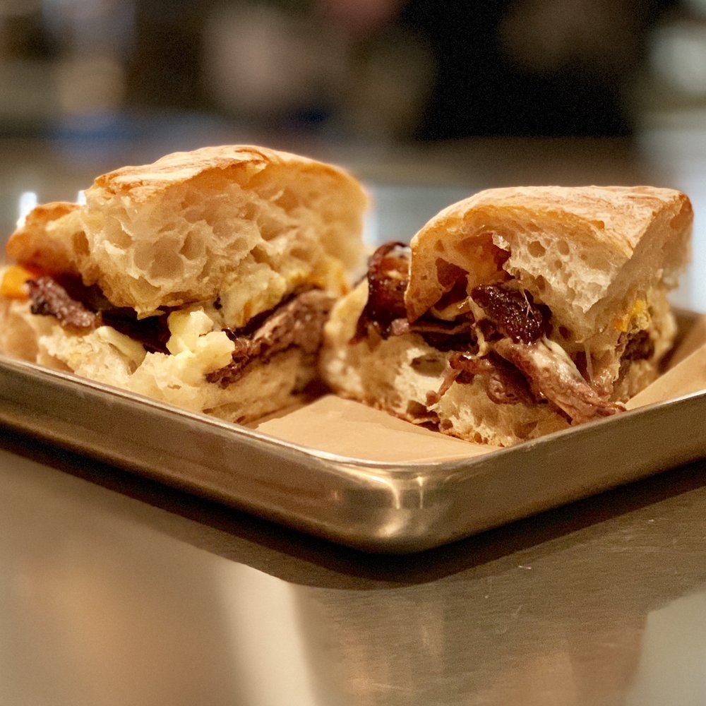 Easy Tiger - The ciabatta's crisp crust and soft airy exterior really are the star of the cheesy Italian Beef. - Beer Gardens Near Me - Austin, Texas Easy Tiger - The ciabatta's crisp crust and soft airy exterior really are the star of the cheesy Italian Beef. - Beer Gardens Near Me - Austin, Texas