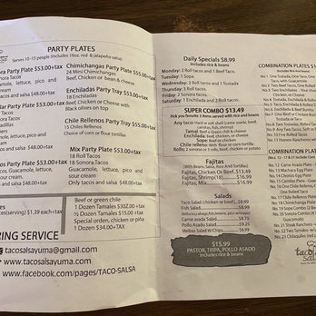 Taco Salsa - Menu - Mexican Near Me - Yuma, Arizona Taco Salsa - Menu - Mexican Near Me - Yuma, Arizona