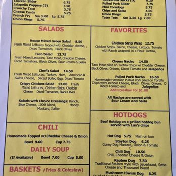 Cheers On 1st - Menu (Back) - American Near Me - Stayton, Oregon Cheers On 1st - Menu (Back) - American Near Me - Stayton, Oregon