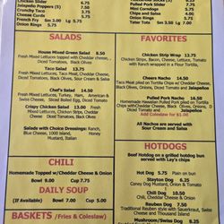 Cheers On 1st - Menu (Back)