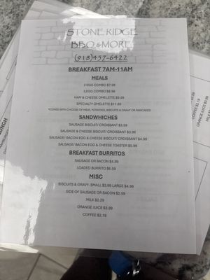 Menu photo 2 Stone Ridge BBQ And More Gore, OK Menu photo 2 Stone Ridge BBQ And More Gore, OK