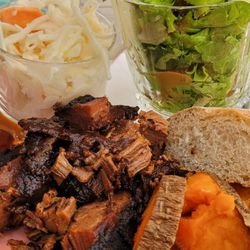 Kaisers smoked BBQ - The brisket plate. Not really "smoked" tasting at all.   BBQ sauce didn't have any sweetness or smokiness either.