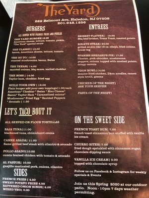 Menu photo 8 The Yard Haledon Haledon, NJ Menu photo 8 The Yard Haledon Haledon, NJ
