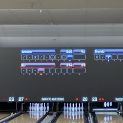 Pacific Avenue Bowl - Super cool, displays on the back of the lane