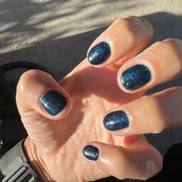 Midnight glitter blue gel