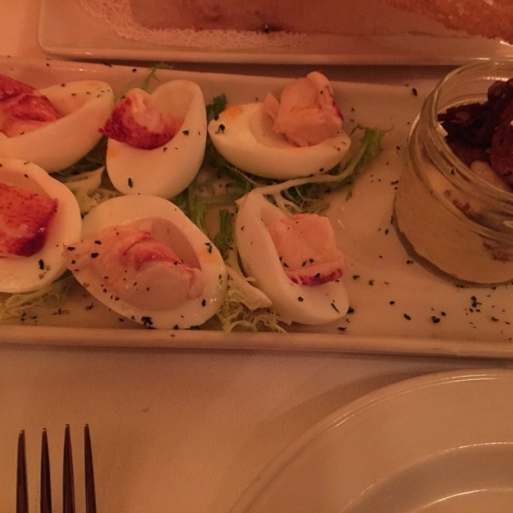 Pappas Bros. Steakhouse - Lobster Deviled Eggs: very good, loved the sauce - Steakhouses Near Me - Houston, Texas Pappas Bros. Steakhouse - Lobster Deviled Eggs: very good, loved the sauce - Steakhouses Near Me - Houston, Texas