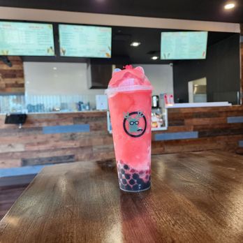 Mc BOBA - Strawberry Watermelon Slushie w/ Tapioca & Strawberry Popping Boba - Bubble Tea Near Me - Canoga Park, California Mc BOBA - Strawberry Watermelon Slushie w/ Tapioca & Strawberry Popping Boba - Bubble Tea Near Me - Canoga Park, California