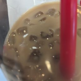 Hair floating in iced coffee Hair floating in iced coffee
