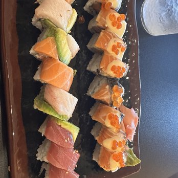 Zumo Sushi - A rainbow roll and a salmon lovers roll! - Japanese Near Me - Kapaʻa, Hawaii