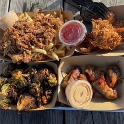 The Seafarer Bar - Jalapeño poppers, Brussel sprouts, coconut shrimp, pulled pork fries