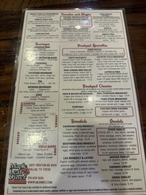 Menu photo 2 Maple Leaf Diner Dallas, TX Menu photo 2 Maple Leaf Diner Dallas, TX