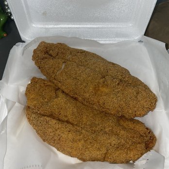 Frank's Grill - 2 large catfish and eggs breakfast (comes with 2 eggs any way you like and two sides). - American Near Me - Houston, Texas