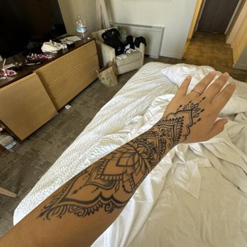 Honolulu Henna - The day after washing the forearm henna (jagua) - Henna Artists Near Me