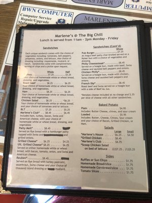 Menu photo 2 Marlene's@the Big Chill Graham, TX