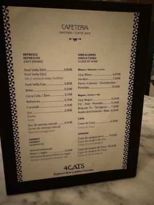 Menu photo 1 Els 4 Gats Barcelona, B Menu photo 1 Els 4 Gats Barcelona, B