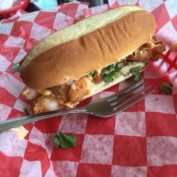 Po boy sandwich no bigger than my fork Po boy sandwich no bigger than my fork