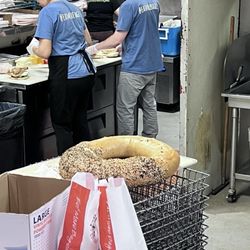 This biggest special order bagel I've ever seen!