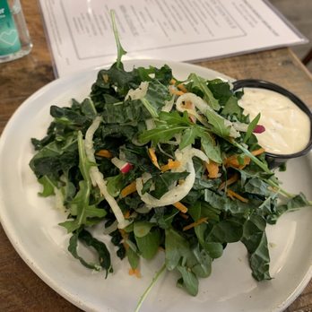 The Painted Burro - Kale salad (with cheese and dressing on the side) - tasty and nice to squeeze some veggies in during brunch - Mexican Near Me - Somerville, Massachusetts