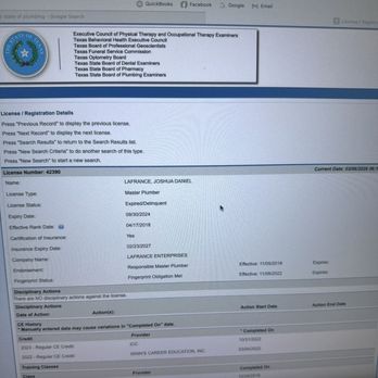 LaFrance Enterprises - Worked with a license for almost a year and a half!!does not very insurance - Plumbing Near Me - Jarrell, Texas LaFrance Enterprises - Worked with a license for almost a year and a half!!does not very insurance - Plumbing Near Me - Jarrell, Texas