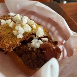 Junkyard Dogs - Cheesy Onion Dog