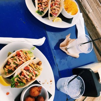 Down Under Restaurant - Fish Tacos, hush puppies and cheese grits - Seafood Near Me - Fernandina Beach, Florida
