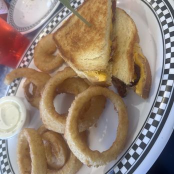 C&C Classic Diner - Grilled Cheese Sandwich with bacon and sub onion rings - Diners Near Me - Raymond, Washington C&C Classic Diner - Grilled Cheese Sandwich with bacon and sub onion rings - Diners Near Me - Raymond, Washington