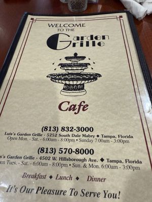 Menu photo 8 Luis's Garden Grill Tampa, FL