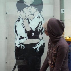Banksy's kissing coppers