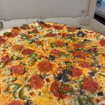 The Friendly - 1/2 Pepperoni, Jalapeños, Mushroom; 1/2 Pepperoni, Jalapeños - Pizza Near Me - San Diego, California The Friendly - 1/2 Pepperoni, Jalapeños, Mushroom; 1/2 Pepperoni, Jalapeños - Pizza Near Me - San Diego, California