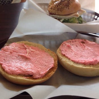 Clearwater Bagel - Plain bagel with strawberry cream cheese - Bagels Near Me - Walnut, California