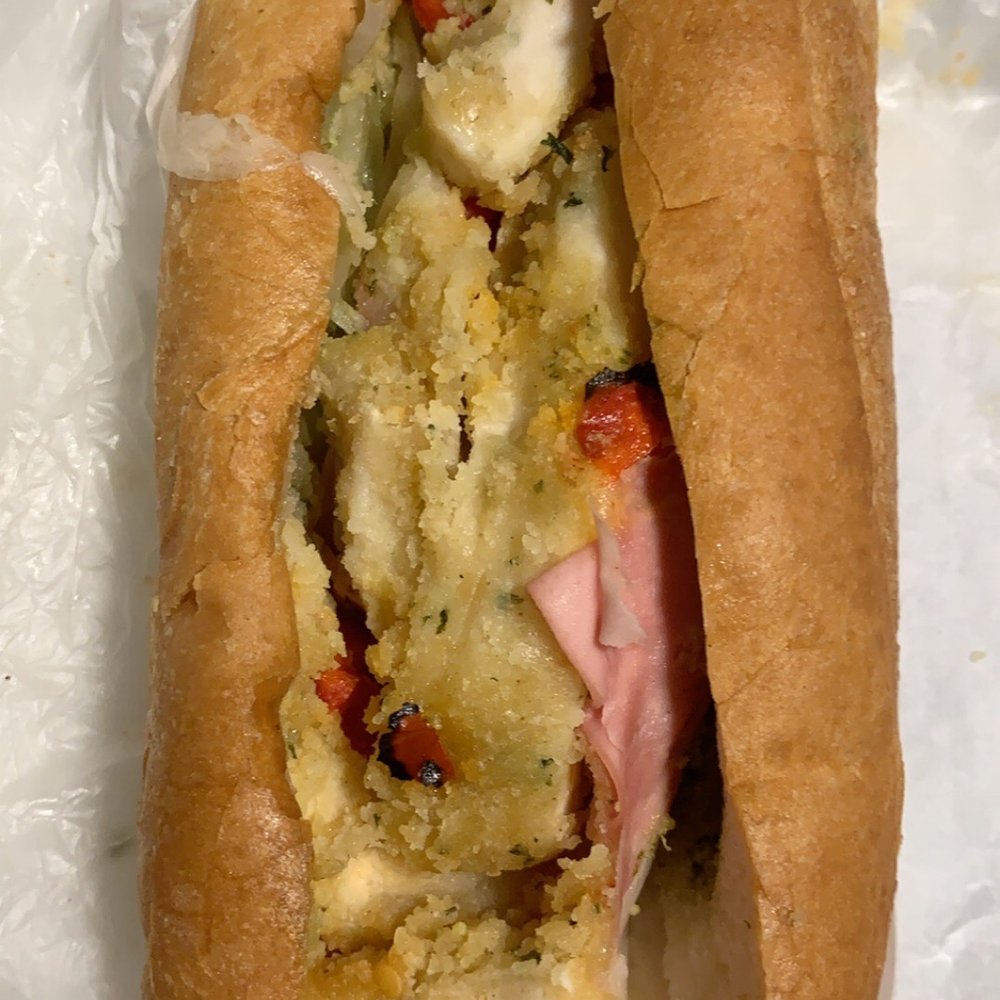 Soggy, what looks like microwaved chix cutlet
