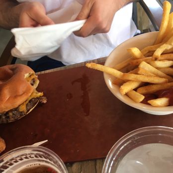 Skipper's Dockside - BYO burger with fries - Seafood Near Me - Key Largo, Florida Skipper's Dockside - BYO burger with fries - Seafood Near Me - Key Largo, Florida
