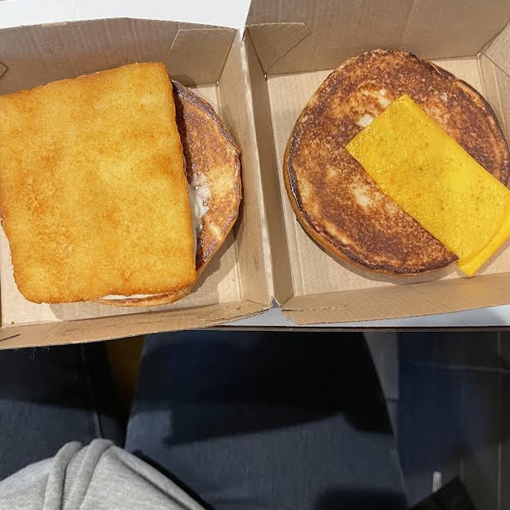 two sandwiches in a box