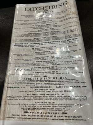 Menu photo 1 Latchstring Restaurant Lead, SD Menu photo 1 Latchstring Restaurant Lead, SD