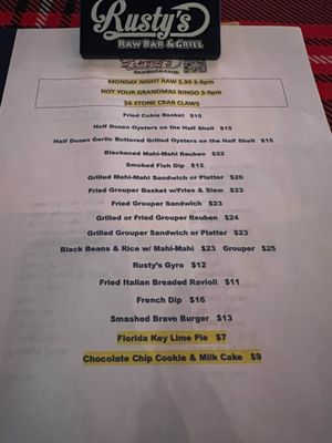 Menu photo 4 Rusty's Raw Bar and Grill - Naples Naples, FL