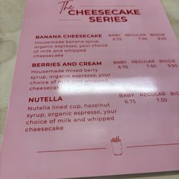Special cheesecake drink menu!