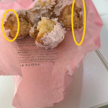 Stan's Donuts & Coffee - Raw dough inside the coconut doughnut. - Donuts Near Me - Rosemont, Illinois Stan's Donuts & Coffee - Raw dough inside the coconut doughnut. - Donuts Near Me - Rosemont, Illinois