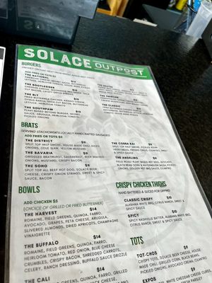 Menu photo 4 Solace Outpost Washington, DC, DC