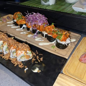 Sushi Q - Left is Sushi Q roll. Right is Elk Grove roll. A5 Waygu nigiri - Japanese Near Me - Sacramento, California Sushi Q - Left is Sushi Q roll. Right is Elk Grove roll. A5 Waygu nigiri - Japanese Near Me - Sacramento, California